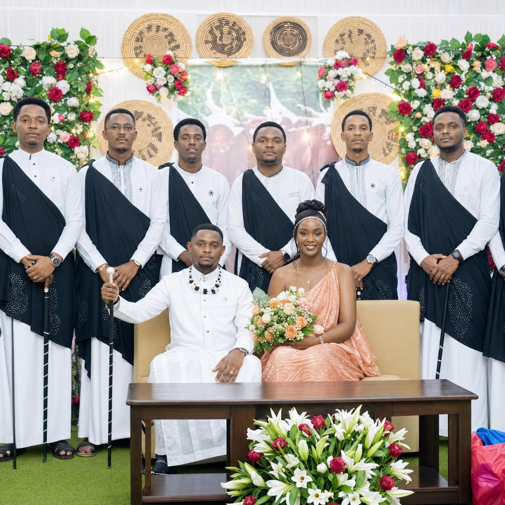 Traditional Imvutano wedding ceremony with bridal party